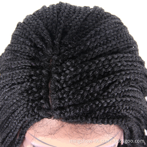 Synthetic Lace Front Wig Hand Made Braided Box Braids Wigs With Baby Hair For Black Women